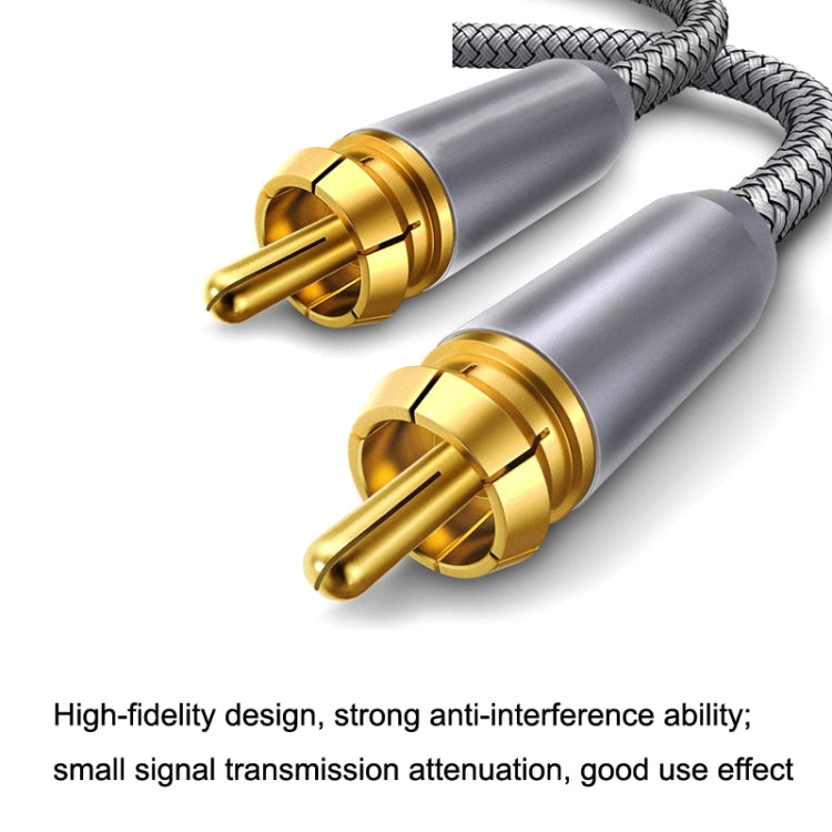 Rynx | 15m pure copper RCA coaxial HIFI digital audio cable SPDIF subwoofer speaker cable (silver gray)