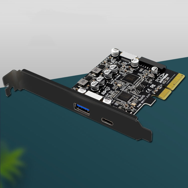 Rynx | PCIE 3.0 to USB 3.2 expansion card Type-C port front Type-E expansion riser card (PH68)