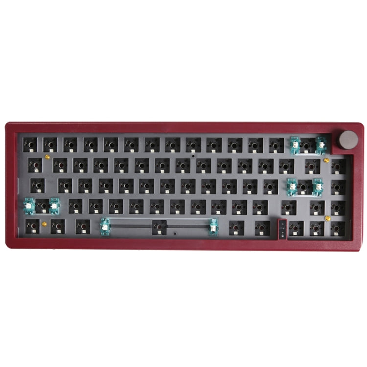 Rynx | 67 Keys Three-Mode Customizable DIY with Button Mechanical Keyboard Kit Supports Hot Plug RGB Backlight, Color: Chestnut Brown