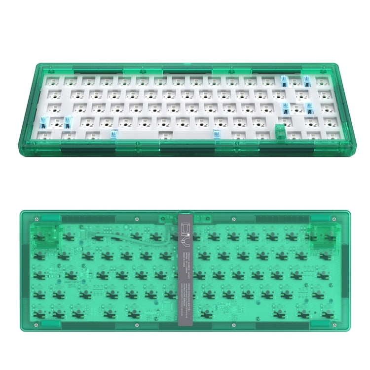 Rynx | Hot Swap Wave Wired RGB Backlight Custom Mechanical Keyboard Kit (Green Transparent)