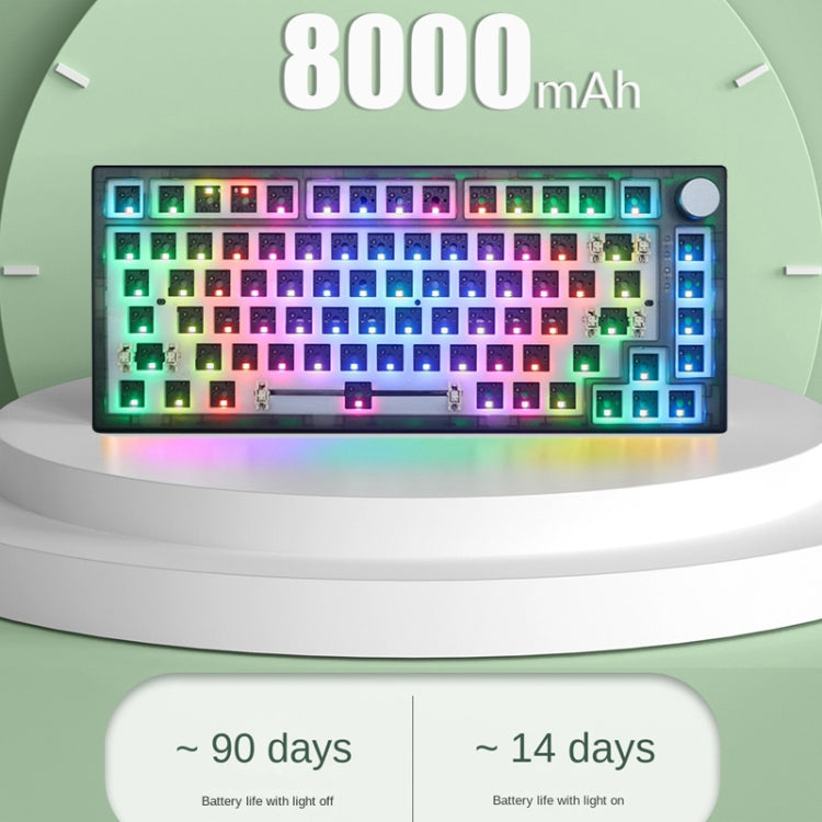 Rynx | 82 Keys Bluetooth Wireless 3-Mode RGB Hot-plug Custom Mechanical Keyboard Kit (Black Transparent)