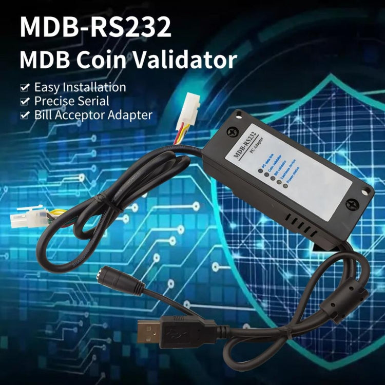 Rynx | MDB-RS232 2020 USB Version MDB-Coin Validator Data to PC RS232 for Vending Machines