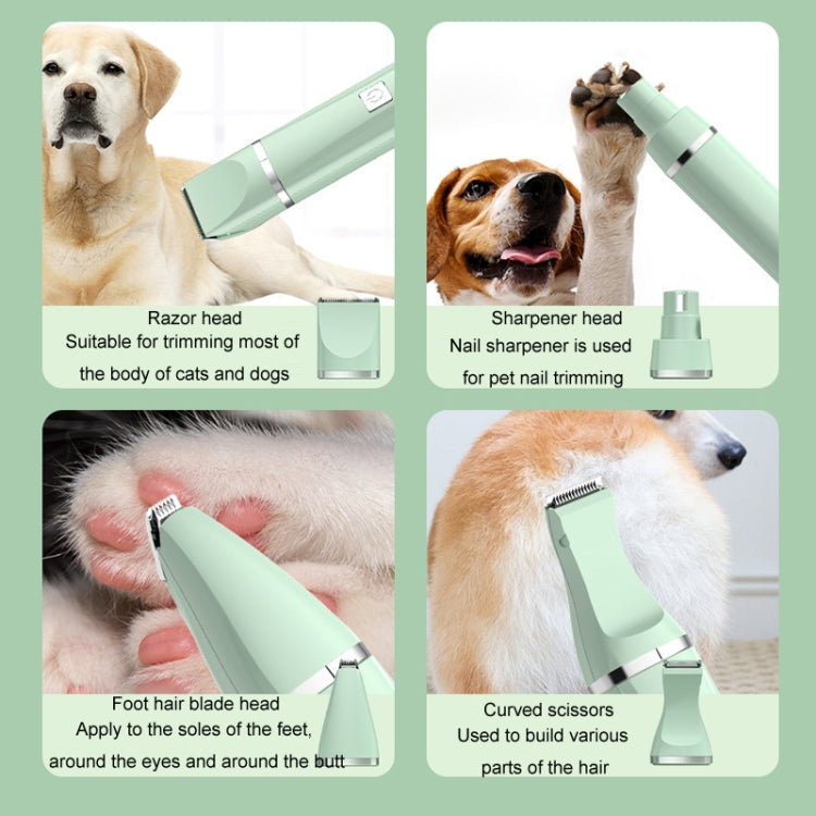 Pet grooming machine cat dog paw hair trimmer electric color changer, color: 4 in 1 white