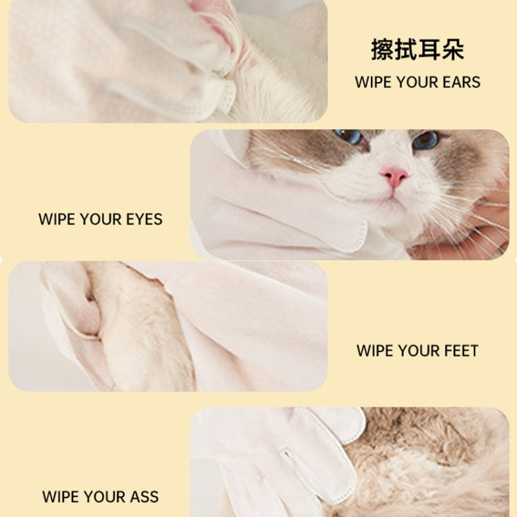 6 pieces / pack KIMHOME Pet No-Rinse Gloves Wipes Dogs Cats Bathing Deodorizing Cleaning Dry Cleaning Pet Supplies