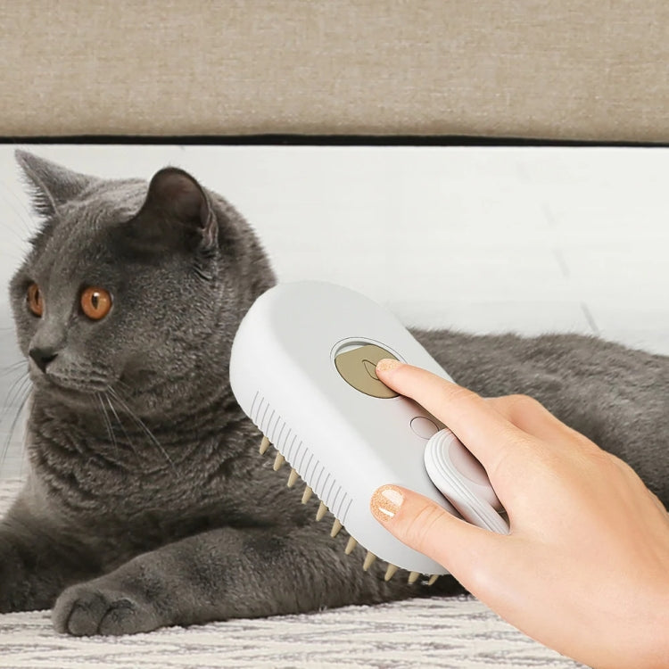 Pet Electric Spray Comb Rechargeable Cat Steam Brush Cleaning Tool (Coffee)