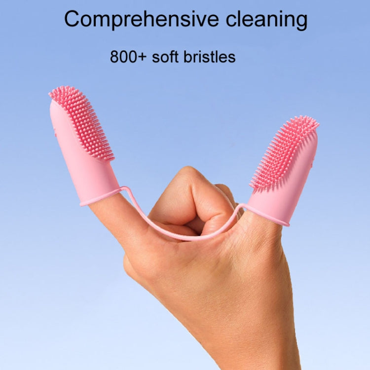 2 Piece Pet Tooth Cleaning Dual Finger Toothbrush Dogs and Cats Oral Cleaning Tools (Grass Yellow)