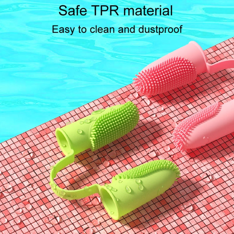 2 Piece Pet Tooth Cleaning Dual Finger Toothbrush Dogs and Cats Oral Cleaning Tools (Grass Yellow)