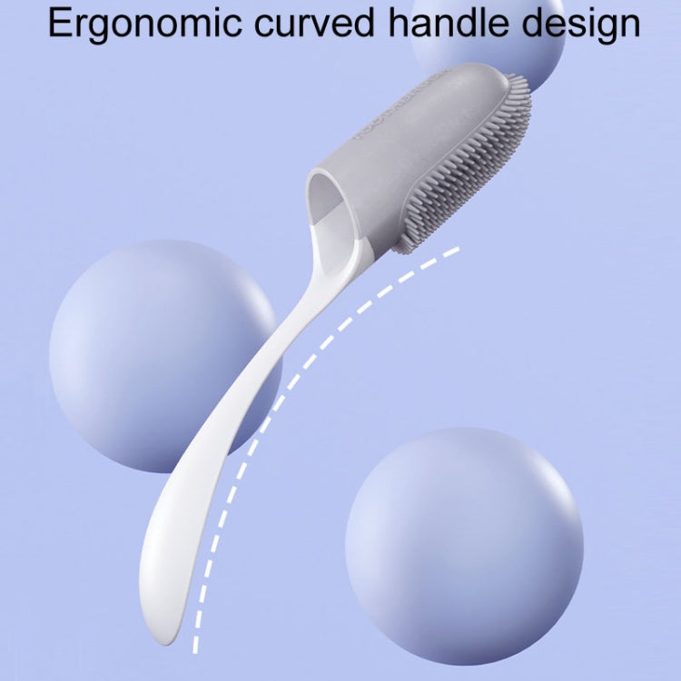 Pets Finger Toothbrush With Handle Dogs And Cats Oral Cleaning Tools (White)