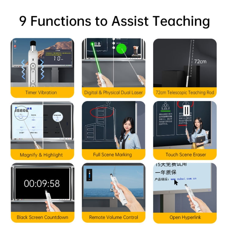 Rynx | ASING A31 Multifunctional presentation remote control with telescopic teaching rod, designed for touchscreen