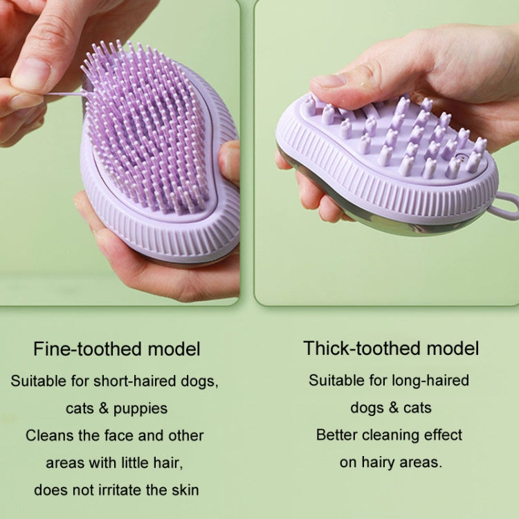 Dog cleaning accessories Refillable shower gel type cat dog massage bath brush, style: Thick end (Purple)