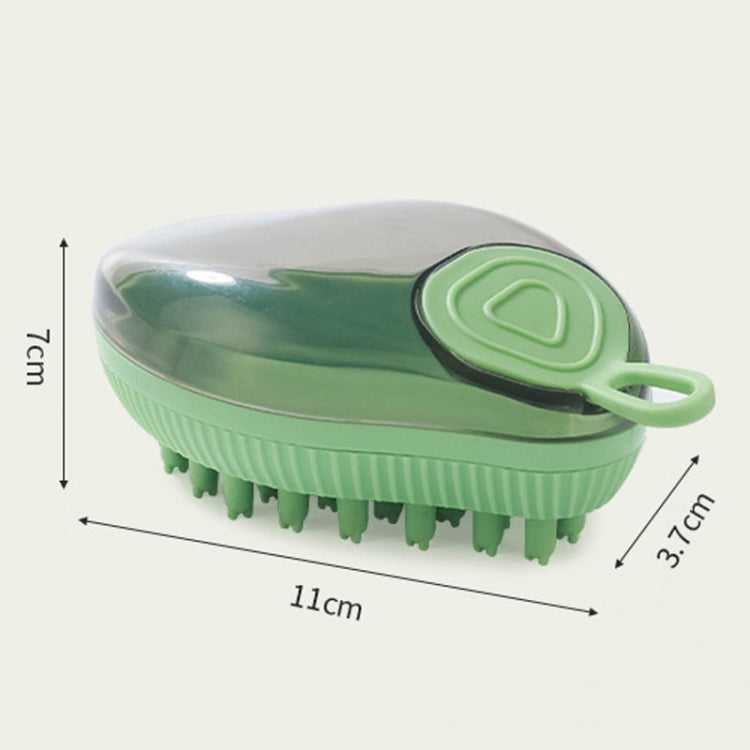 Dog Cleaning Accessories Refillable Shower Gel Type Cats Dog Massage Bath Brush, Style: Thick End (Green)