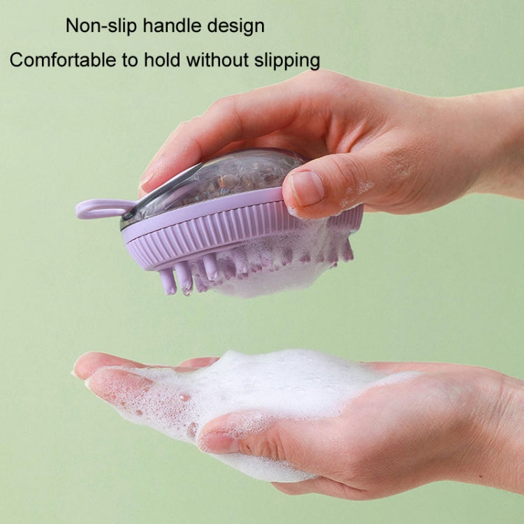 Dog Cleaning Accessories Refillable Shower Gel Type Cats Dog Massage Bath Brush, Style: Thick End (Green)