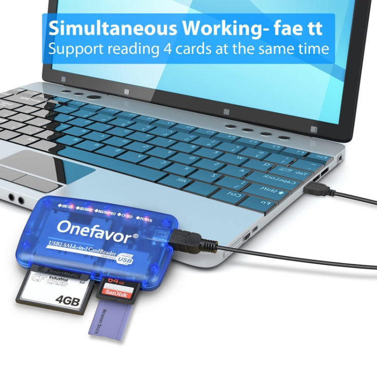 Rynx | Onefavor All-in-One Card Reader Support SM / XD / SD / MMC / MS / CF Card, Model: Card Reader + 8-Pin Adapter