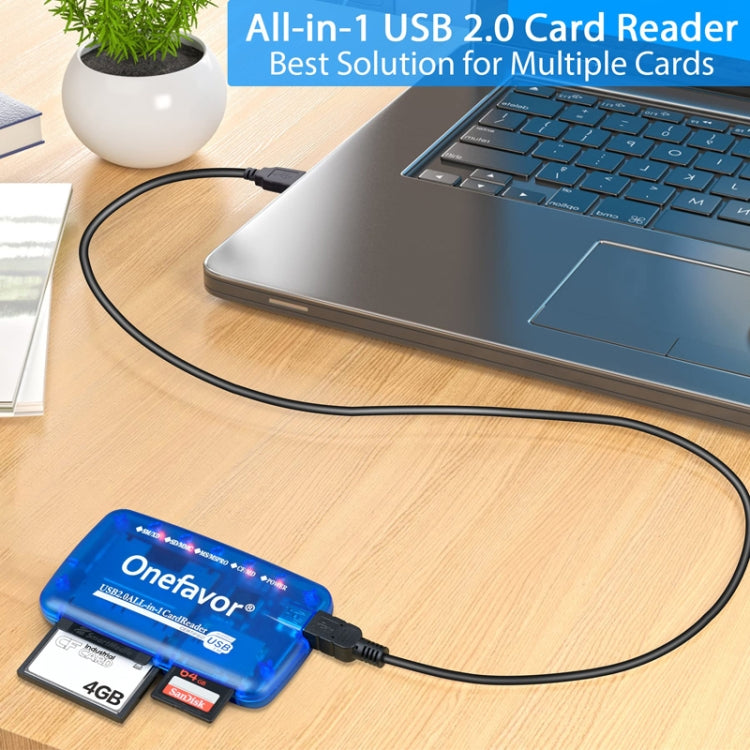 Rynx | Onefavor All-in-One Card Reader Support SM / XD / SD / MMC / MS / CF Card, Model: Card Reader + Type-C Adapter