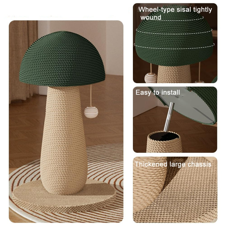 RYNX | Sisal scratching post for cats, abrasion-resistant interactive cat toy, Style: Large Mushroom