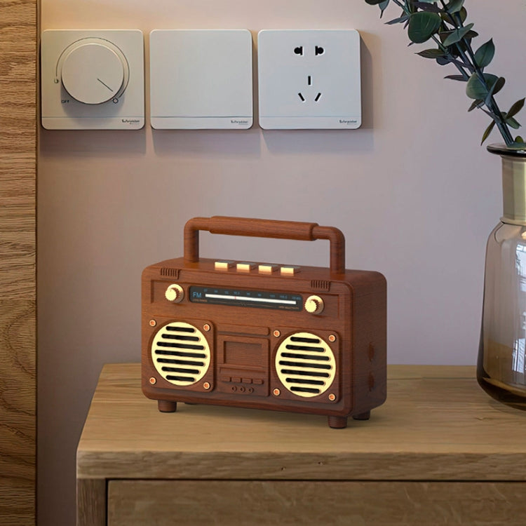 RYNX | BT21 Retro USB Flash Drive FM Radio Wireless Bluetooth Speaker, Color: Pink
