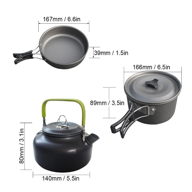 Rynx | Outdoor Supplies Camping Portable Teapot Set Pot Set(Orange Handle)