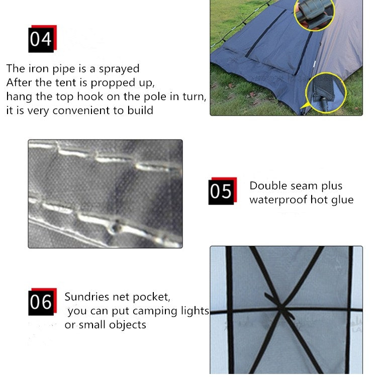 Rynx | Laputa Outdoor Self-driving Barbecue Camping Vehicle Tail Car Side Tent, Color:Silver Coated