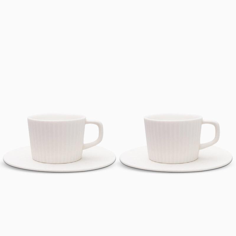 Rynx | 2/4/6-piece White Gray Stoneware Coffee Cup Set