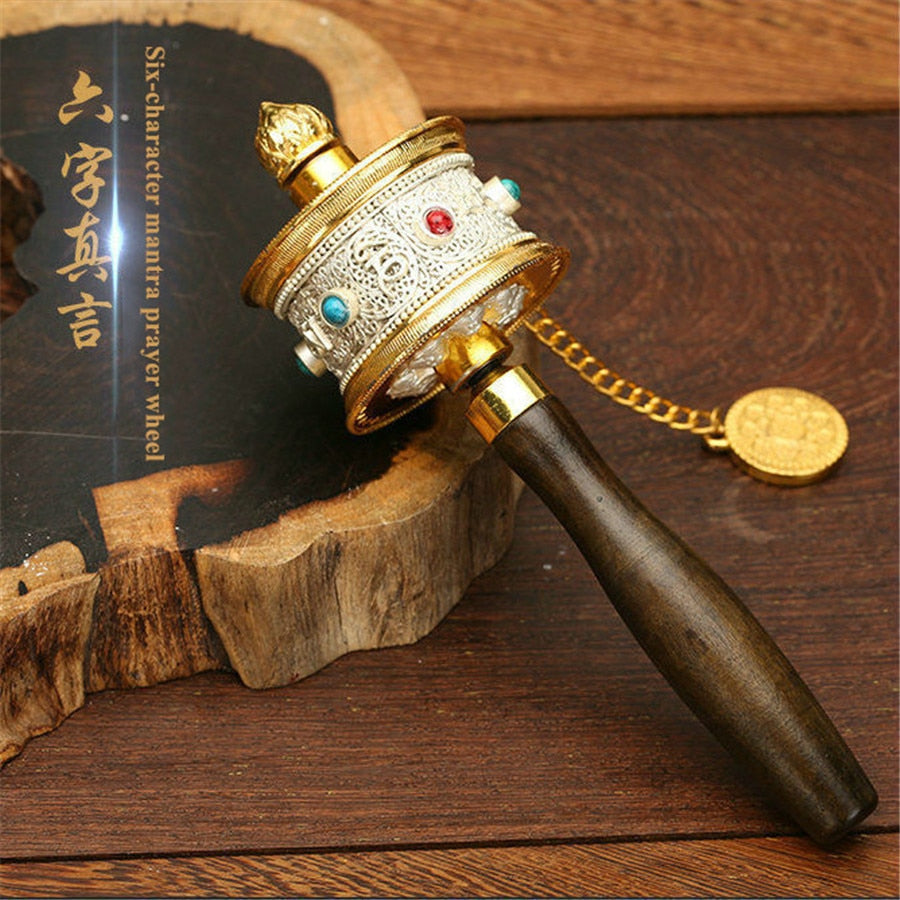 Rynx | Tibetan special craft wholesale hand-driven prayer wheel Buddhist talisman decorations pure copper prayer wheel