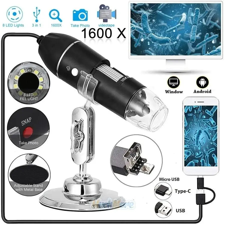 Rynx | Portable digital camera microscope with 1600x zoom