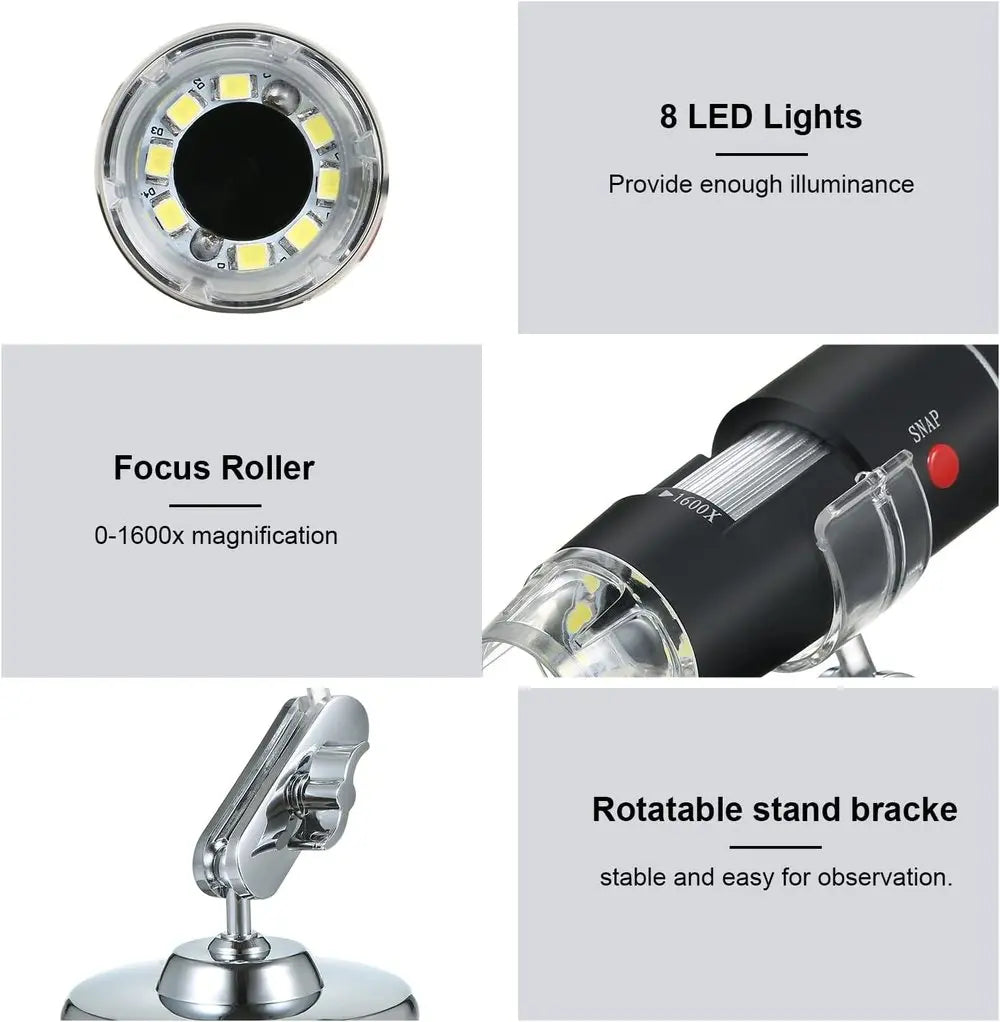Rynx | Portable digital camera microscope with 1600x zoom
