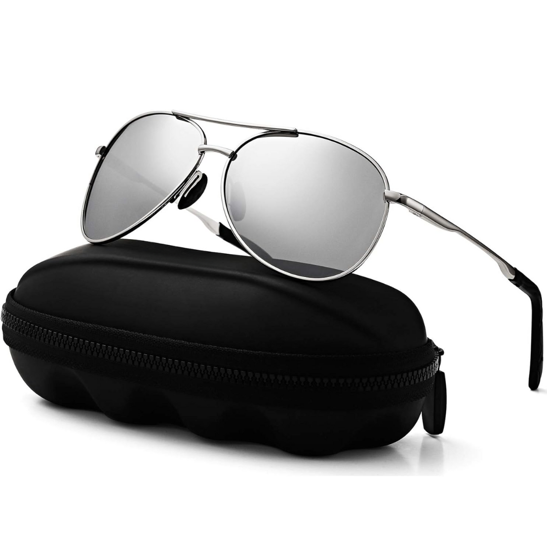 RYNX | Luxury Polarized Aviator Sunglasses Silver frame - Silver lens
