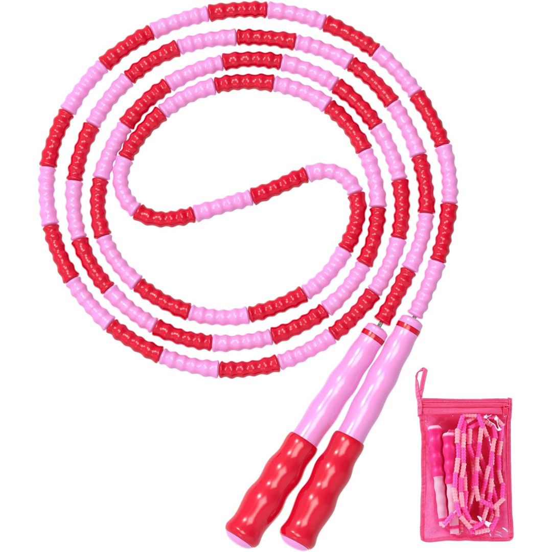RYNX | Adjustable Beaded Jump Rope for Fitness Pink