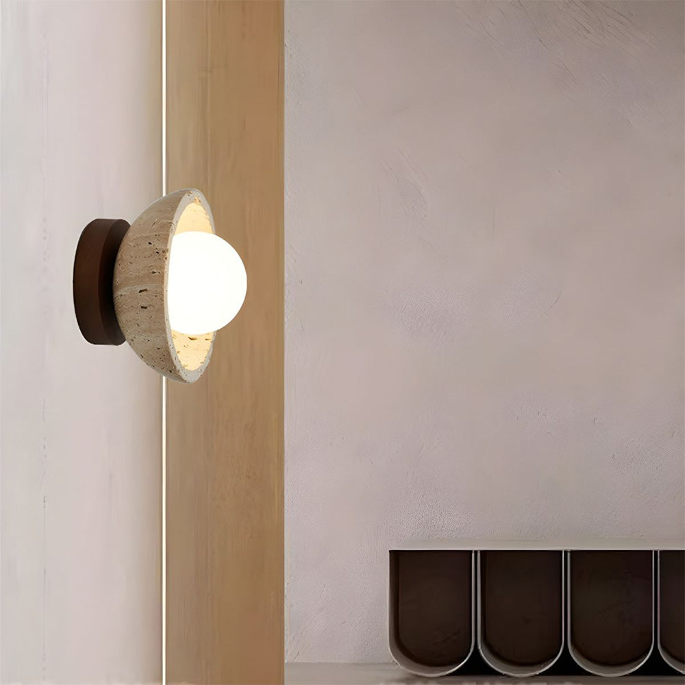Rynx | Industrial Modern Beige Stone Wall Lamp
