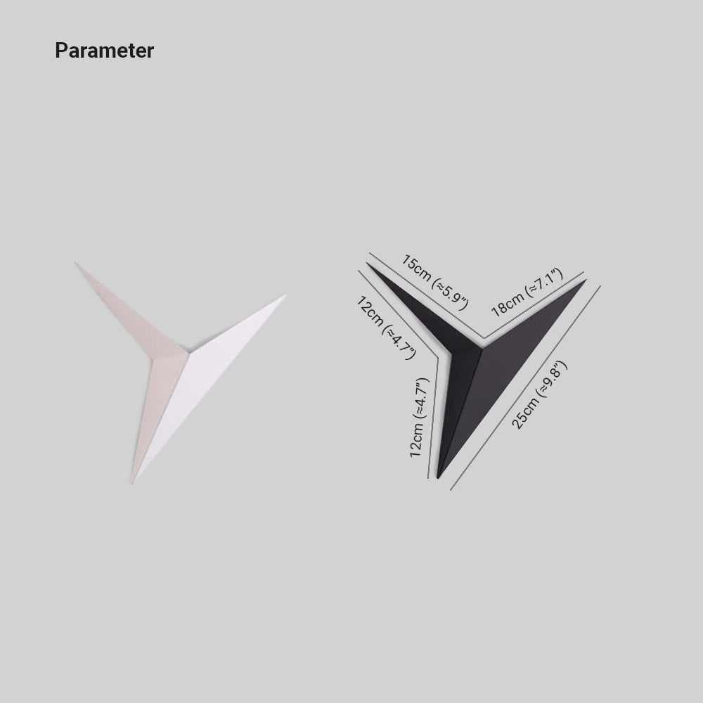 Rynx | Orr Modern Minimalist Triangular LED Wall Lamp White/Black Metal