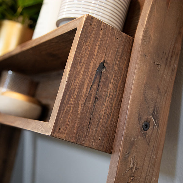 Rynx | 69 Inch Modern Ladder Pine Wood Shelf