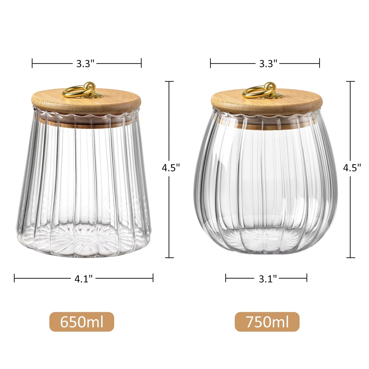 Rynx | Ribbed glass food storage jars