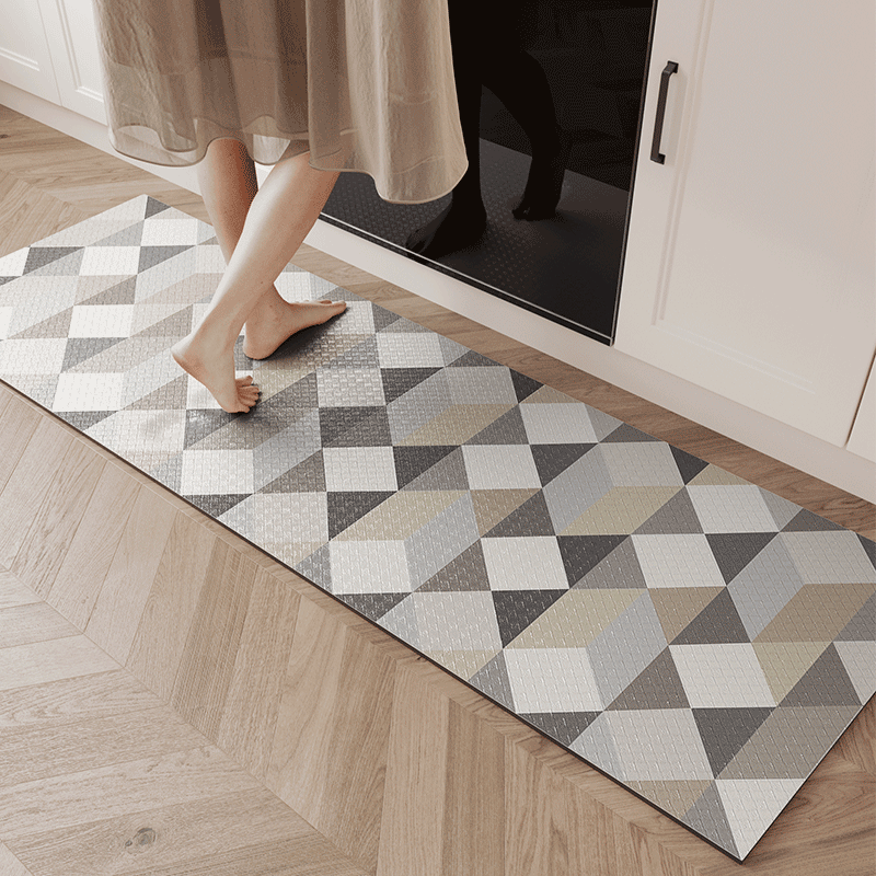 Rynx | Yellow Gray Morocco Pattern Kitchen Mat