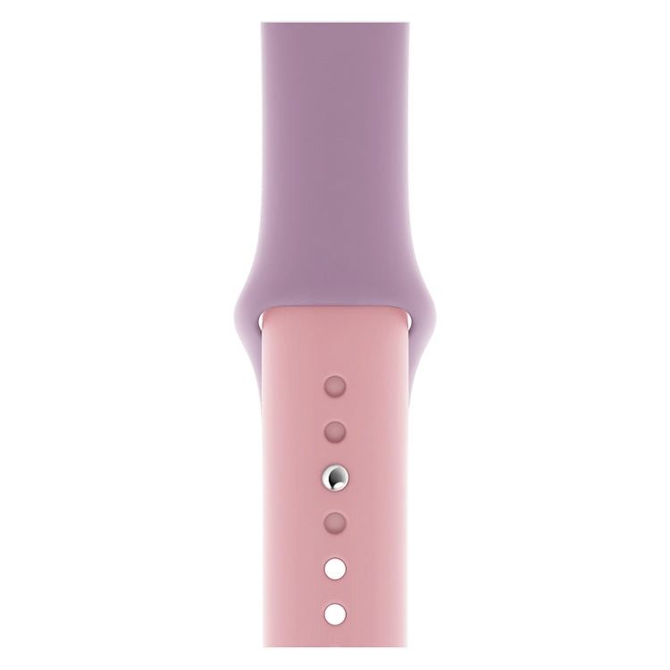 Rynx | Dual-Color Silicone Watch Band for Apple Watch Series 3 & 2 & 1 38mm (Purple+Light Pink)