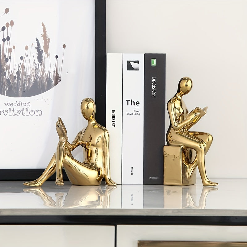Rynx | LuxeCeramic - Ceramic Bookends - Abstract Design for Living Room and Office