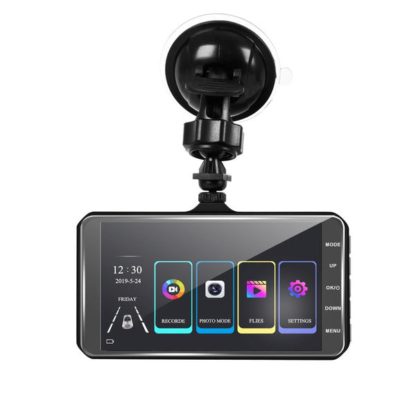 Rynx | A6T 4-inch 170° Wide Angle Full HD 1080P Car DVR Dual Lens Dash Cam Rear Camera Video Recorder with Touch Screen