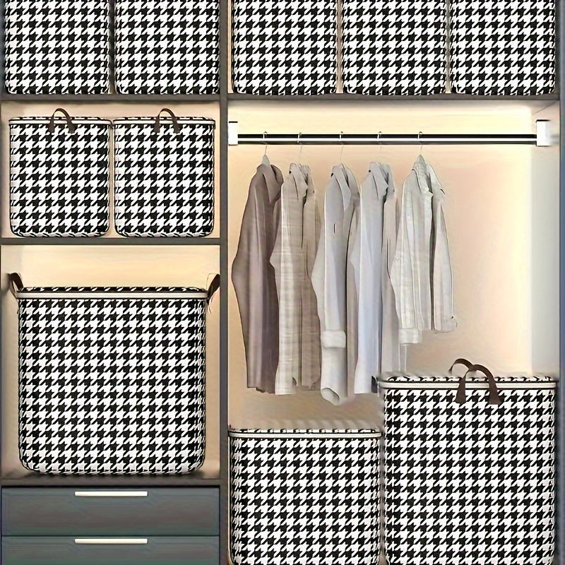 Rynx | Foldable Houndstooth Storage Bins with Handles