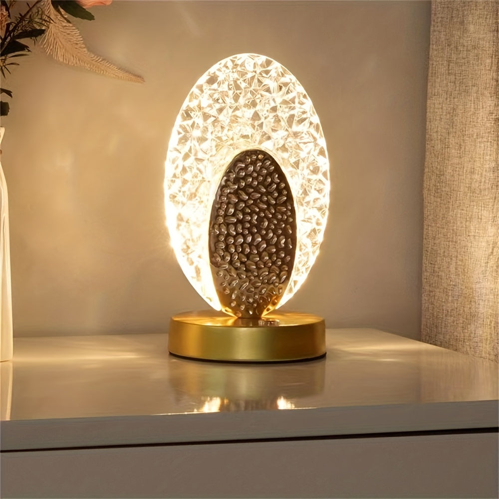 Rynx | FeatherLamp - USB Touch Table Lamp with Peacock Feather Design, Infinite Dimmable LED Light