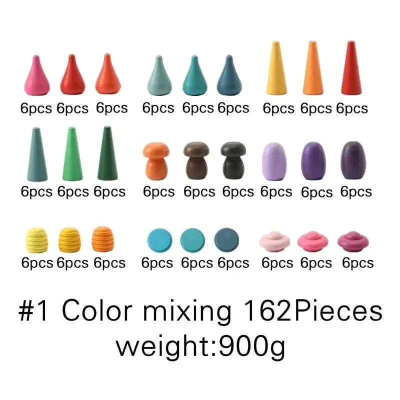 Rynx | Colorful Wooden Building Blocks Set for Creative Learning and Logical Development