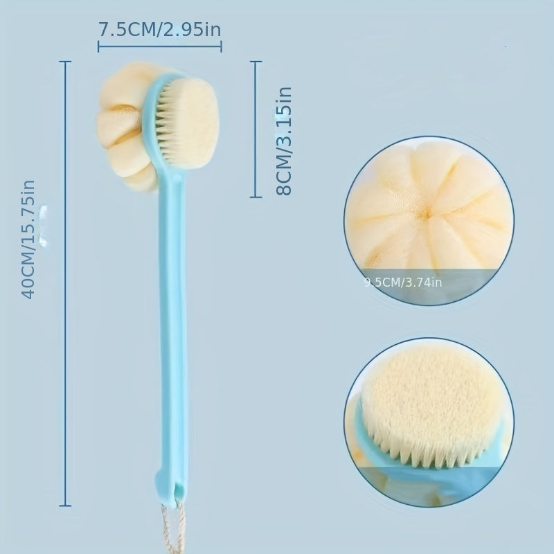 Rynx | Soft Nylon Back Scrubber with Long Handle – Fragrance-Free, Battery-Free Bath and Shower Accessory