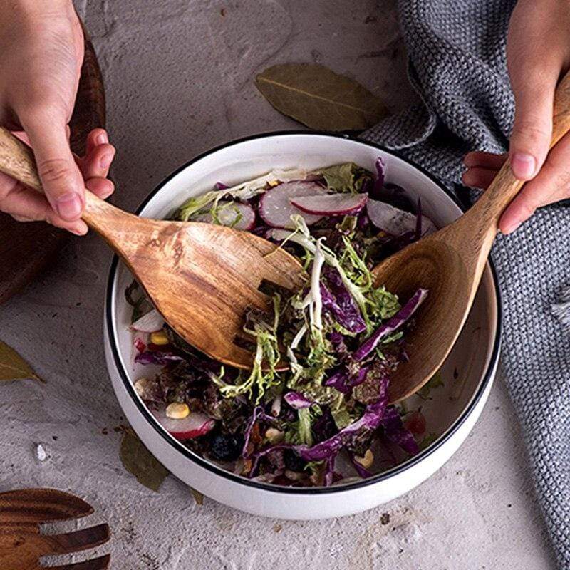 Rynx | Acacia Wood Salad Set - Handmade - Sustainable - Perfect For Every Kitchen