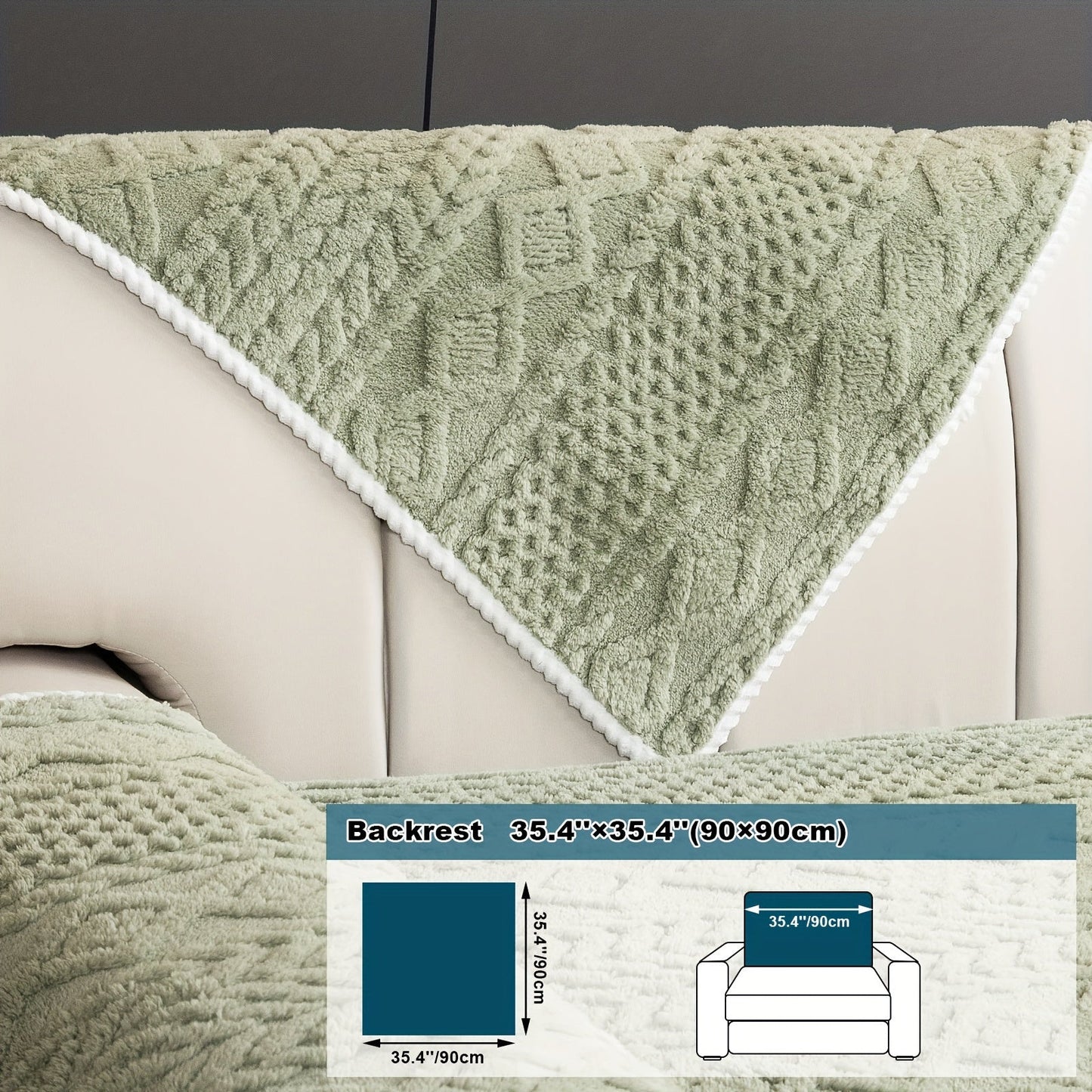 Rynx | 1pc Sofa Slipcover - Pet Dog Friendly, Fuzzy Non-Slip, Breathable Sofa Cover for Bedroom, Office, Living Room Decor