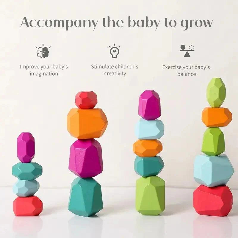 Rynx | Colorful Wooden Building Blocks Set for Creative Learning and Logical Development