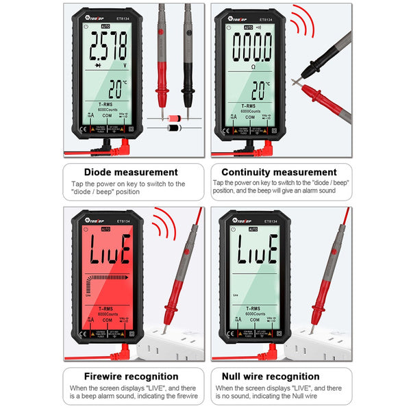 Rynx | ANENG 4.7-inch LCD screen 6000 count AC/DC digital multimeter