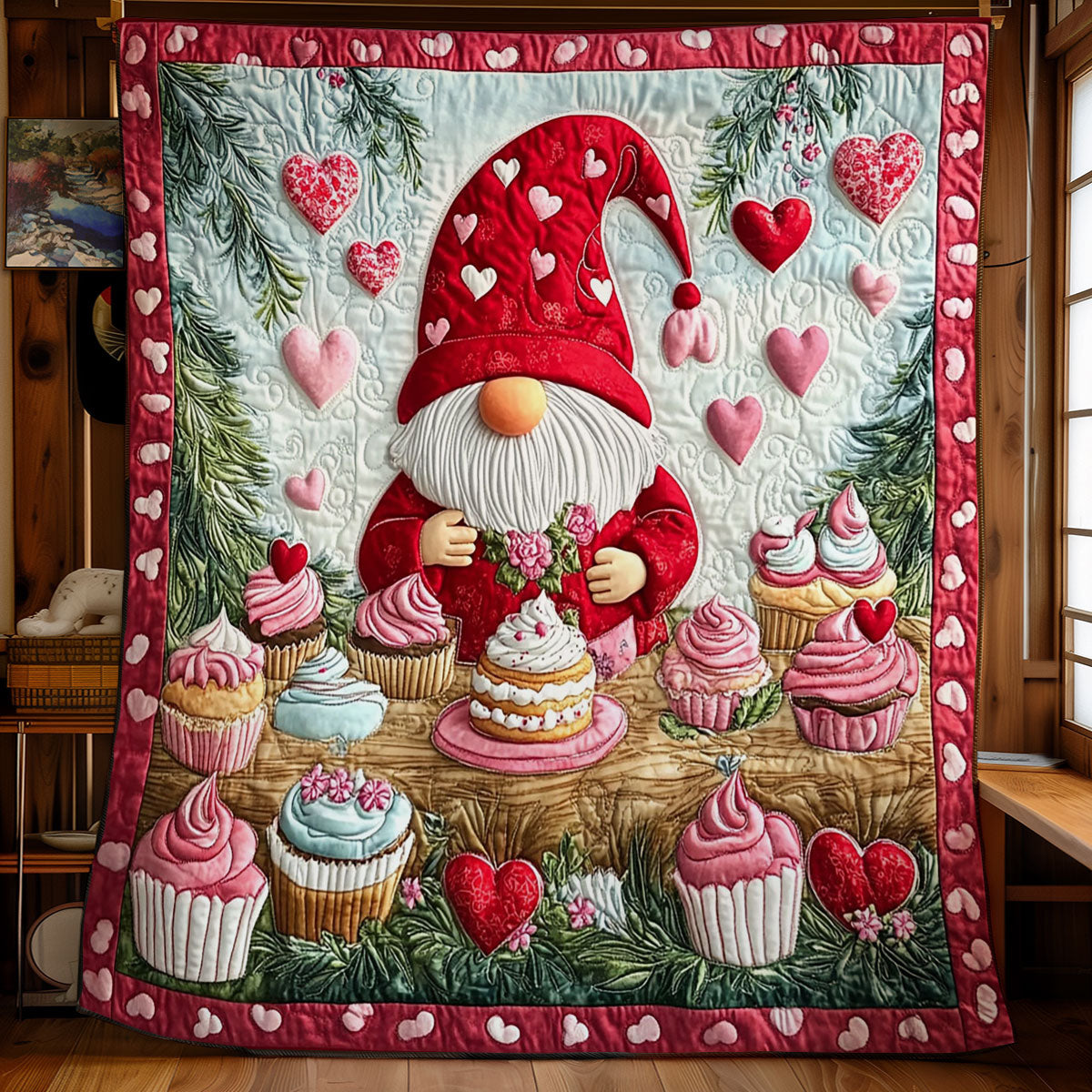Rynx | Valentine's Day Cupcake Gnome Quilt