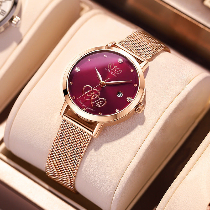 Rynx | Lifelong Valentine's Day Women's Japanese Movement Calendar Quartz Watch