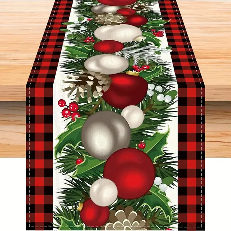 Rynx | Linen Christmas Table Runner Snowman Christmas Tree Home Dining Table Cloth Tablecloth 2023 Christmas Noel Christmas Decorations 2024
