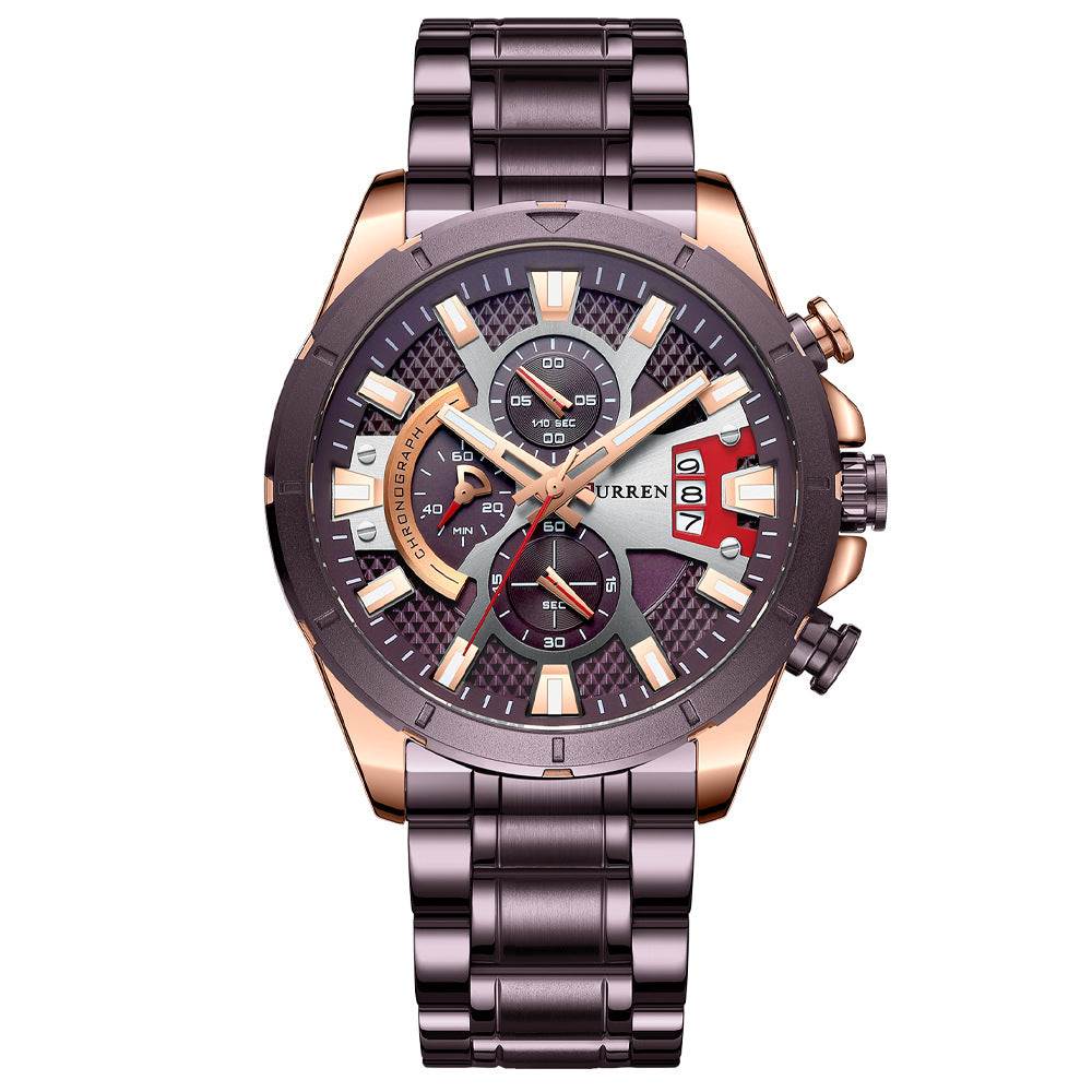 Rynx | Quartz watch with steel strap Watch calendar