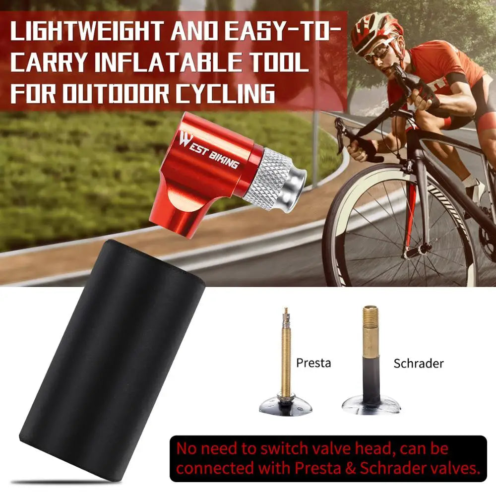 Rynx | Portable CO2 inflator Mini bicycle pump for Presta and Schrader valves