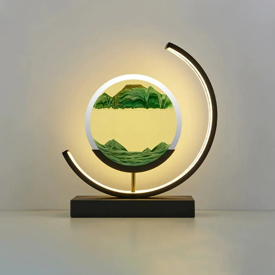 Rynx | Flow Sand Painting LED USB Table Lamp Green Black